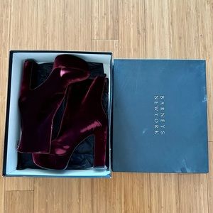 Women’s Barneys New York burgundy platform booties